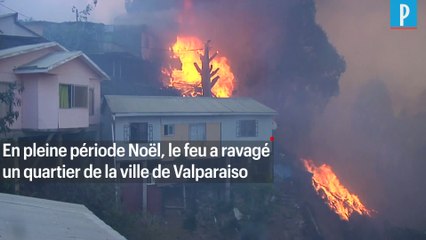 Download Video: Chili : gigantesque incendie à Valparaiso