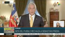 Encuesta revela que el 82% de los chilenos rechazan al pdte. Piñera