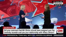Kirsten Gillibrand says that her comments that former President Bill Clinton should have resigned amid the Monica Lewinsky scandal did not cost her the relationship she has with former first lady Hillary Clinton.
