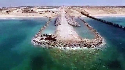 Estas son las primeras imágenes de la barrera marítima de Israel en la frontera con Gaza