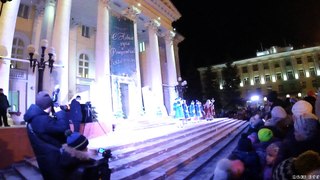 The opening ceremony and the lighting of the christmas tree. Zheleznogorsk, Siberia.