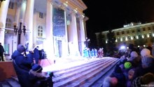 The opening ceremony and the lighting of the christmas tree. Zheleznogorsk, Siberia.