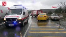 Arnavutköy'de kaza sonrası araçta sıkışan sürücü itfaiye tarafından kurtarıldı