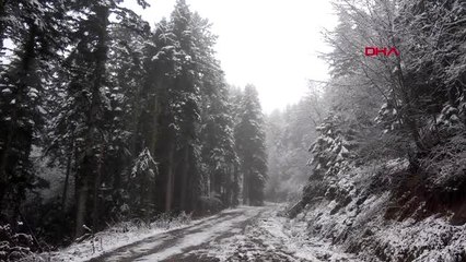 Karabük'te yüksek kesimlerde kar yağışı etkili oldu