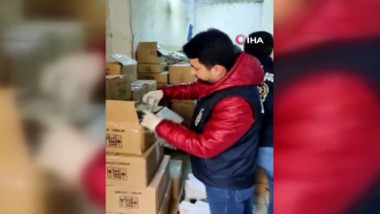Ele geçirilen sahte parfümler emniyette sergilendi