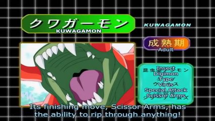 Digimon Adventure - Kuwagamon Attacks Tai And Izzy (Eng Sub)