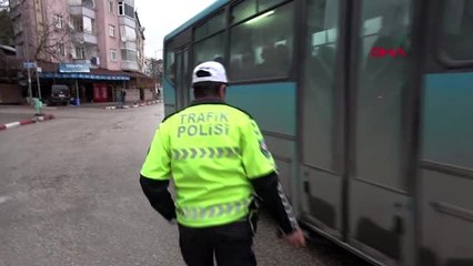 Karabük kadının düşmesinin ardından halk otobüsleri denetlendi