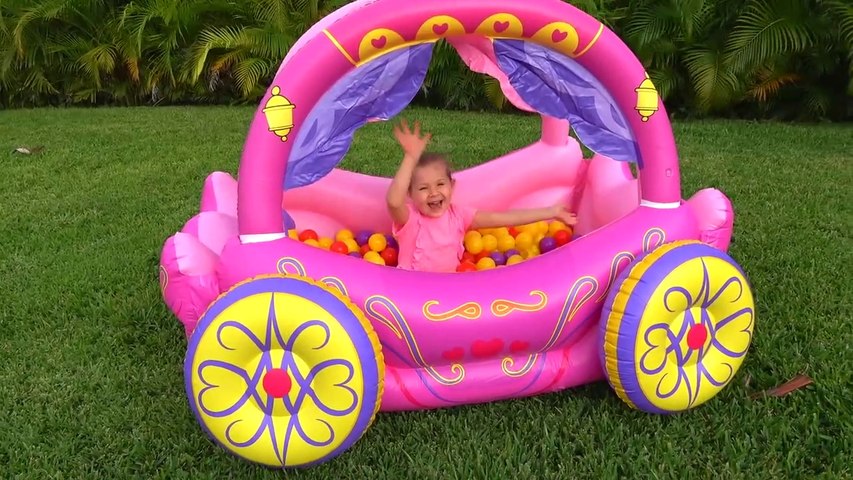 diana pretend play with princess carriage inflatable toy