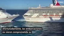 Dos cruceros se chocaron en Cozumel, México
