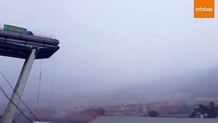 Así es la historia del camionero que se detuvo justo a tiempo cuando colapsó el puente Morandi