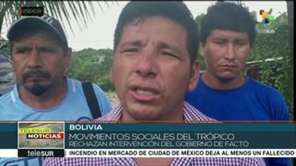 Bolivia: rechazan intervención del gobierno de facto en Cochabamba