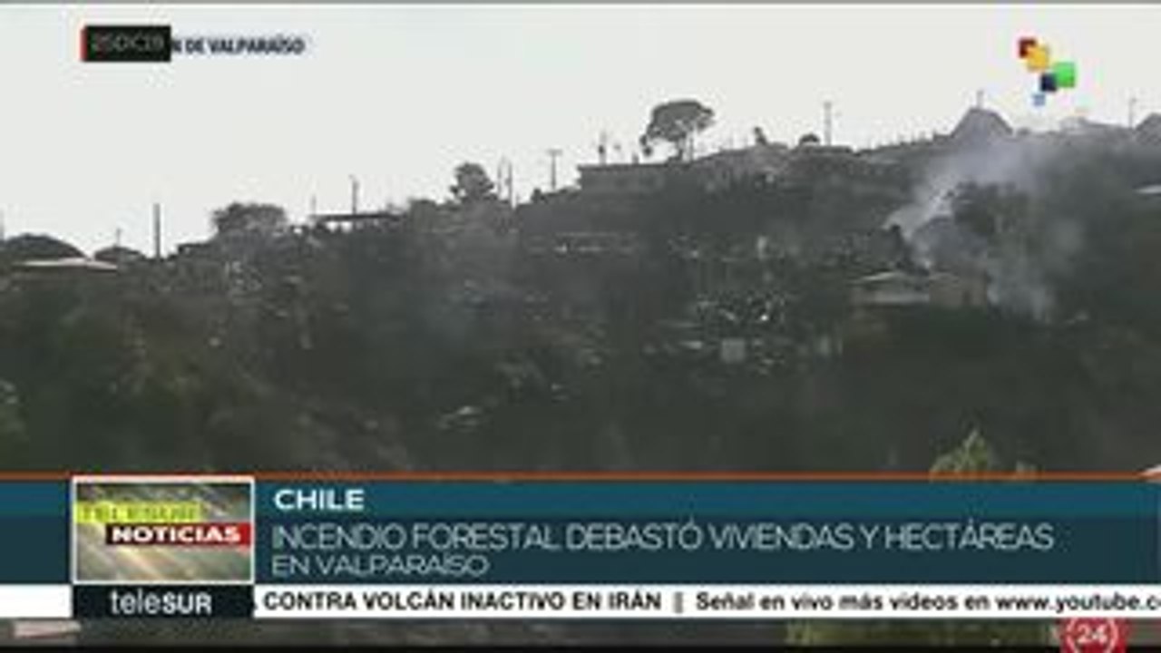 Chile: incendio forestal consume 150 viviendas en Valparaíso