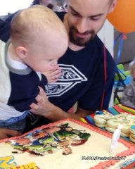 Funniest Baby First Time Blowing Candle With Daddy