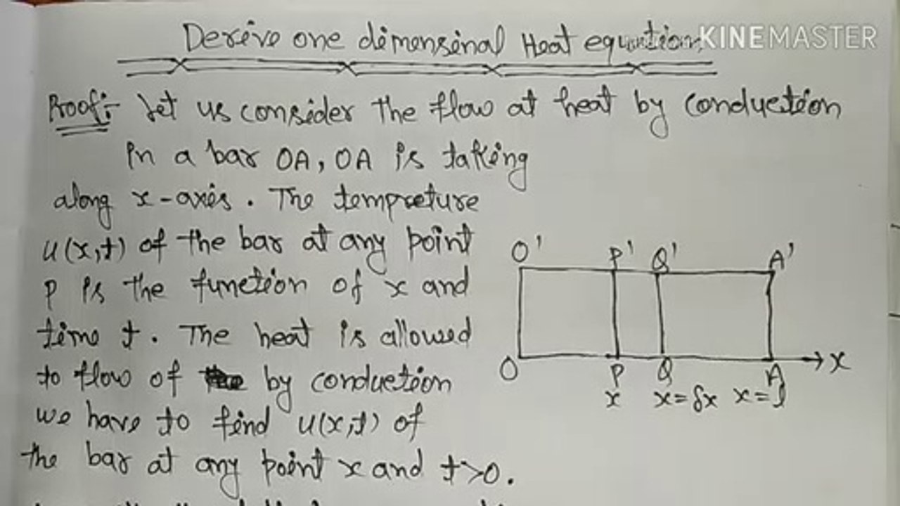 one dimensional heat equation in hindi by Pradeep