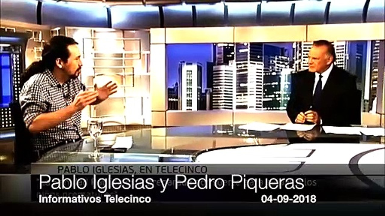 Pedro Piqueras entrevista a Pablo Iglesias en su retorno a la primera línea