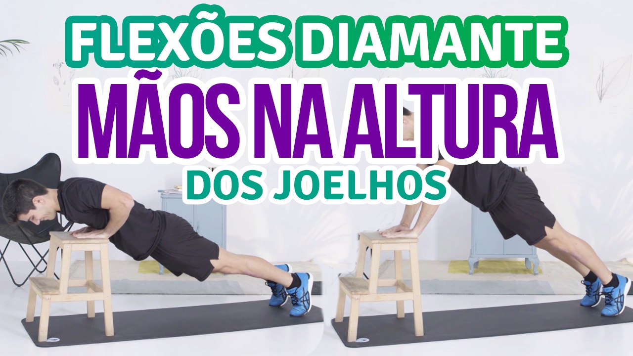 Flexões diamante mãos na altura dos joelhos - Sou Fitness