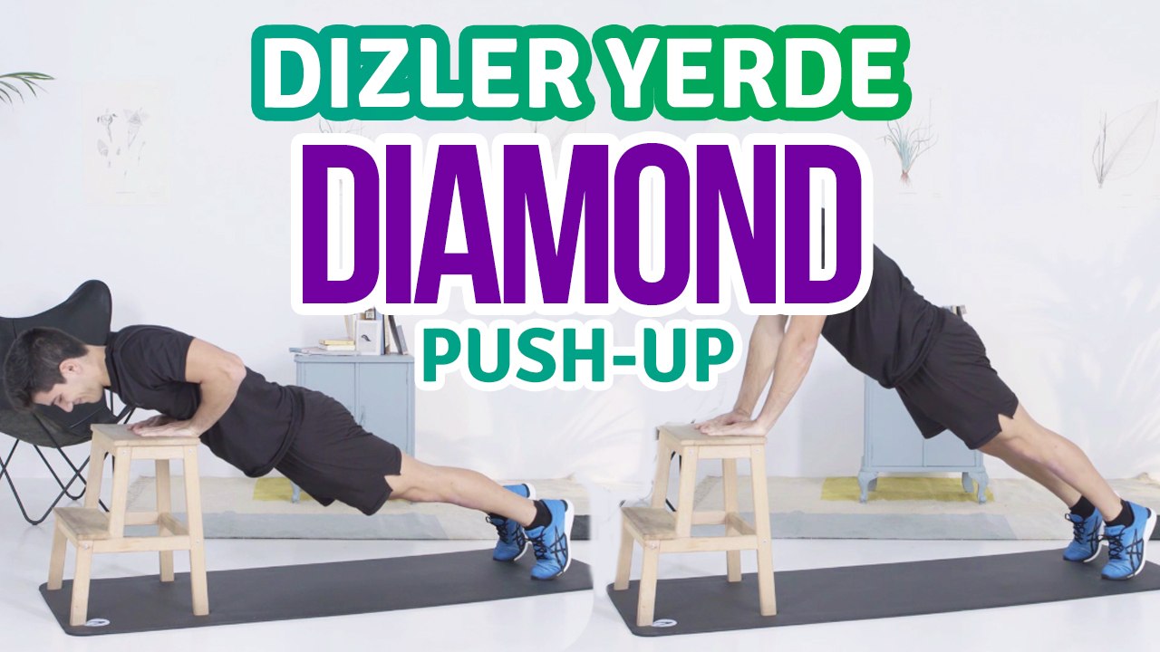 Dizler yerde diamond push-up - Sporcuyum