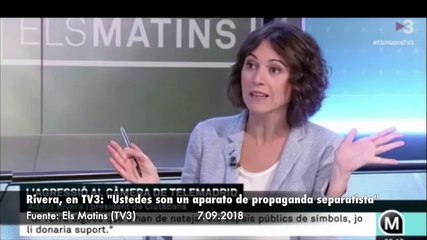 Salvaje bronca de Albert Rivera a una periodista de TV3 por ser "el aparato de propaganda del separatismo"