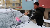 Erzurum Kar Yağışıyla Birlikte Beyaza Büründü