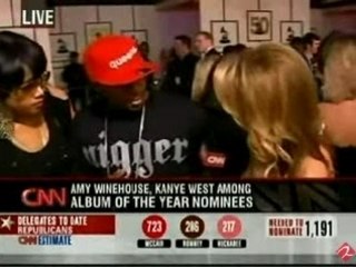 NAS NiGGER SHIRT @ GRAMMY'S RED CARPET CNN