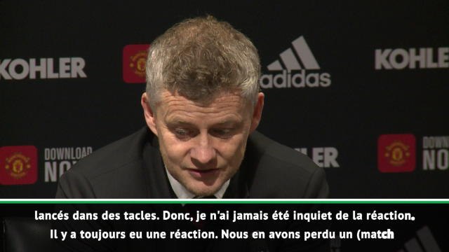 19e j. - Solskjaer: Jamais inquiet de la réaction