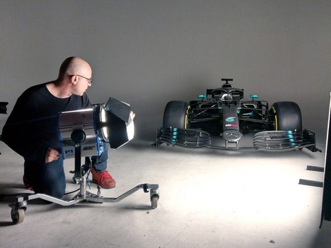 Mercedes AMG F1 W10 EQ Power + (2019), le making-of du shooting photos