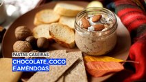 Pastas caseiras: Chocolate, coco e amêndoas