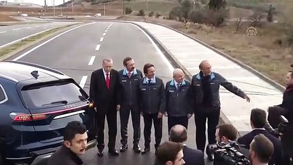 Yerli otomobil yola çıktı! Direksiyonda Cumhurbaşkanı Erdoğan var...