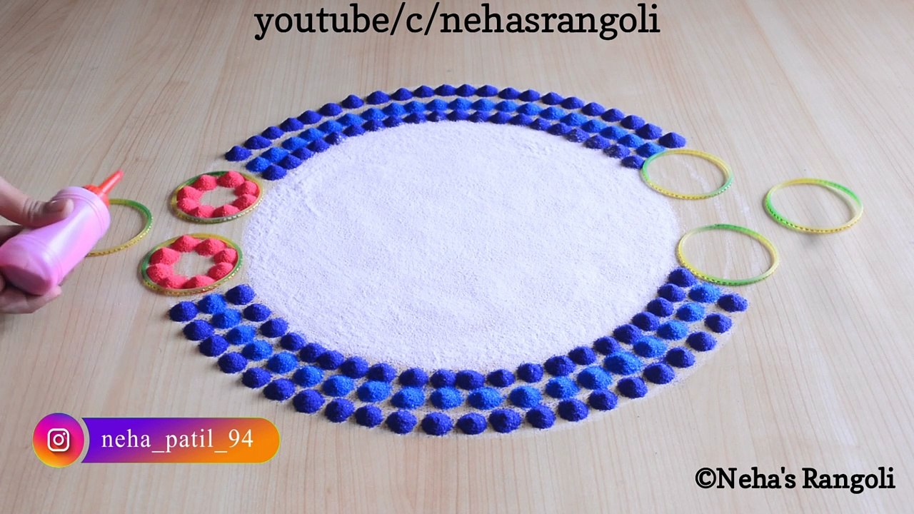 Very Easy And Uniqe Rangoli Design For New Year 2020 | नयें साल के लिए रंगोली डिजाईन | By Neha
