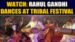 Rahul Gandhi wears traditional headgear, beats drum at Chhattisgarh tribal festival: Watch