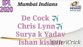 IPL 2020 | Mumbai Indians New Full Squads  | BBL Highest Run Scorer Chris Lynn Ab MI se khelenge |