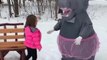 Mom Adorably Gets Dressed as Hippopotamus and Plays With Daughter on Snow