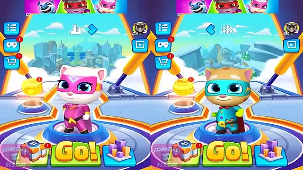 RUN- RUN- RUN- TALKING TOM HERO DASH NEW TALKING ANGELA VS TALKING GINGER