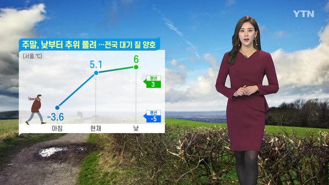 [날씨] 주말 낮부터 추위 풀려...전국 대기 질 양호 / YTN