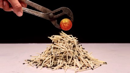 MATCHSTICKS VS 1000 DEGREE METAL BALL | CRASH TEST & EXPERIMENT