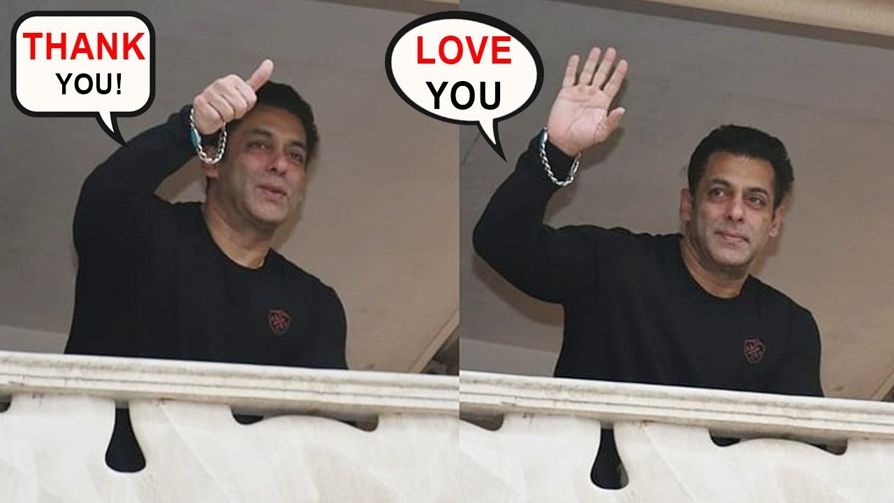 SALMAN KHAN WAVES HANDS TO SAY THANKS TO FANS FOR ALL THE WISHES