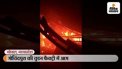 गोविंदपुरा की वुडन फैक्ट्री में भीषण आग