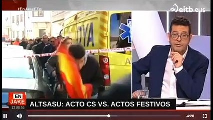 ETB no vio las piedras que les tiraron a los manifestantes de C's y VOX: se las mostramos