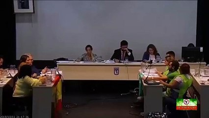 Con esta facha llama trapo a la bandera de España un edil de Carmena durante un pleno