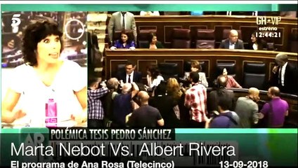 Marta Nebot montando el espectáculo dantesco en Telecinco en defensa de Tesis Sánchez