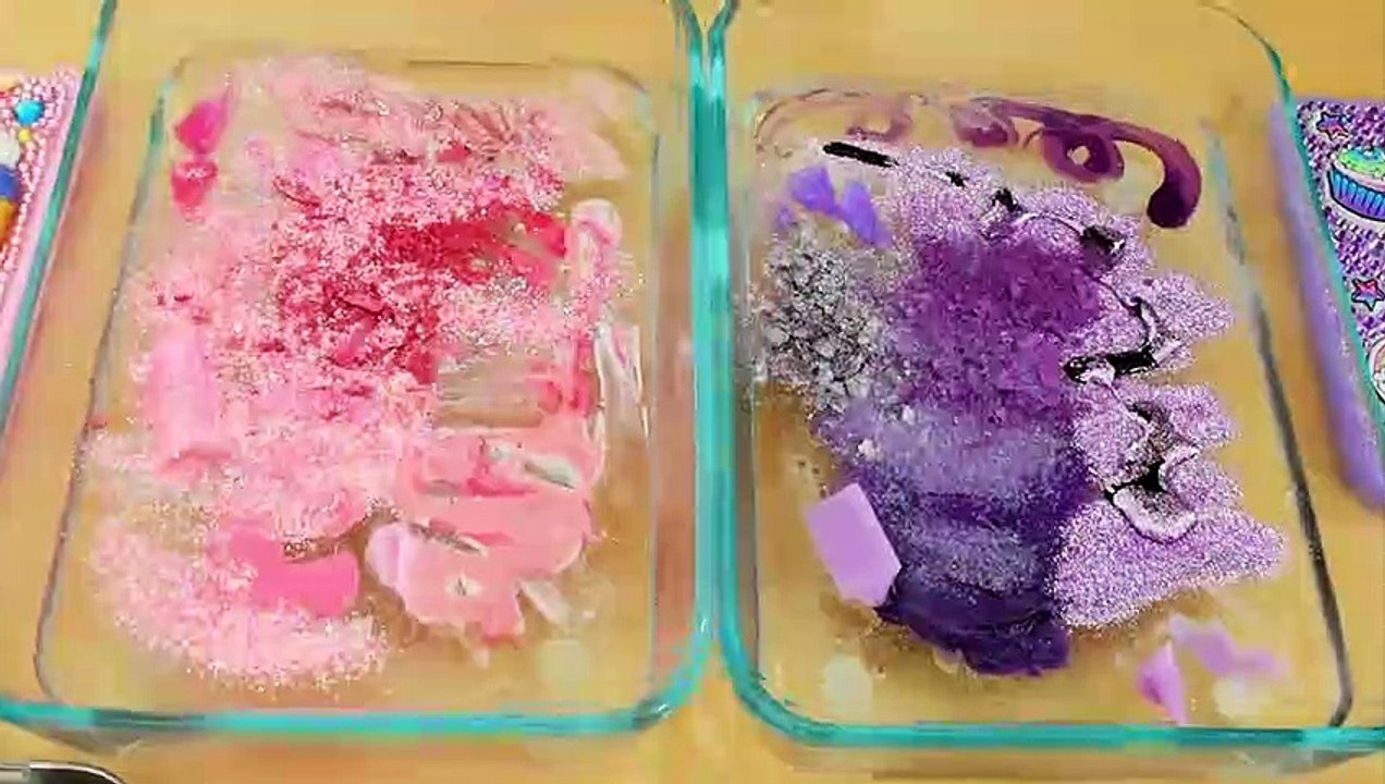 Pink vs Purple - Mixing Makeup Eyeshadow Into Slime! Special Series 83 Satisfying Slime Video