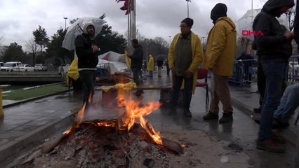 İbb'den işten çıkarılanlar ve hayvanseverler soğuk havaya rağmen eylemlerine devam ediyor