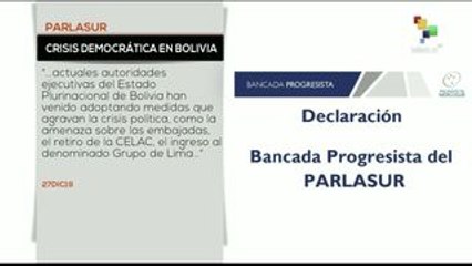 PARLASUR expresa alerta por crisis democrática en Bolivia