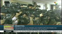 Evo Morales se une a la marcha de las Madres de la Plaza de Mayo