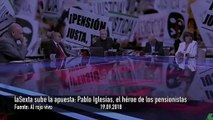 laSexta sube la apuesta: Pablo Iglesias, el héroe de los pensionistas frente a los malvados antidisturbios