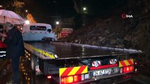 Sarıyer Çayırbaşı Tüneli girişindeki istinat duvarı yıkıldı: yol trafiğe kapatıldı