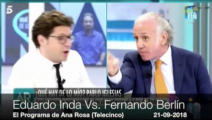 Épico broncazo de Eduardo Inda a Fernando Berlín por insolente: "¡Mentiroso!"