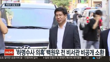 '하명수사 의혹' 백원우 전 비서관 검찰 조사