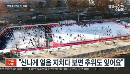 "반갑다. 추위야"…주말 야외스케이트장 '북적'