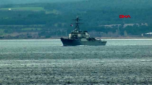 Abd savaş gemisi 'uss ross' çanakkale boğazı'ndan geçti